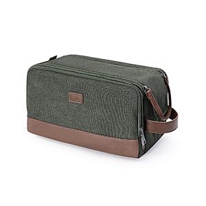 WANDF Travel Toiletry Bag for Men, Canvas Shaving Dopp Kit $8.99
