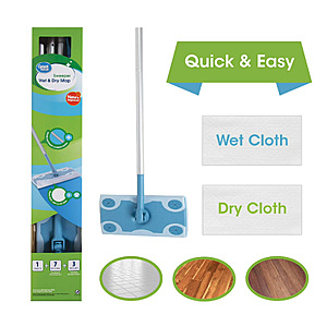 Great Value Wet & Dry Mop Sweeper Kit w/ 10 Pad Refills $9.97 + Free Shipping w/ Walmart+ or on $35+