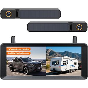 AUTO-VOX 7.2" 1080P Dual Solar Wireless Backup Camera System $139.99 + Free Shipping