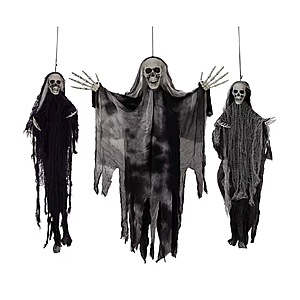 3-Pack 3' Hanging Skeleton Ghost Halloween Animatronic Decorations $23.98 + Free Shipping