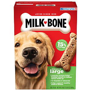 Milk Bone Crunchy Large Dog Treats, 24 oz Box, Original Beef Flavor $3.98 Wal-Mart