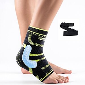 SOLOEVER Compression Braces (S-XL, Black): Ankle w/ Silicone Pads $7.99 or Knee w/ Stabilizers & Gel Pad $9.99 + Free Shipping w/ Prime or on $35+