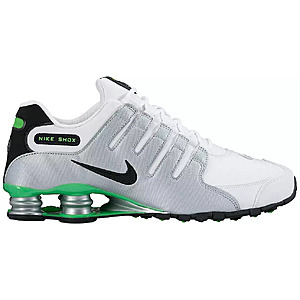 Nike Men's Shox NZ Shoes Color: White/Blk/Mtllc Slvr/Grn Pulse $56.97