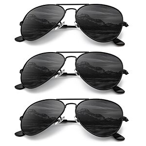 QALLY Aviator Sunglasses for Men & Women with UV Protection for Driving $9.49