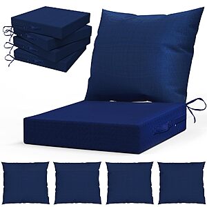 L’AGRATY Outdoor Chair Cushions for Patio Furniture：24" x 24" Deep Seat Cushions with Backrest for Couch Sofa Chair $45.59