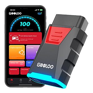 GOOLOO DS100 Bluetooth OBD2 Scanner, Read & Clear Codes for 1996+ Cars. $31.99
