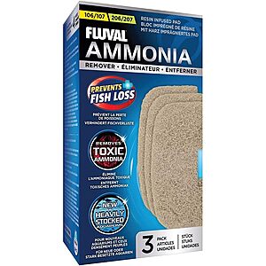 Select Accounts: 3-Pack Fluval 107/207 Aquarium Ammonia Remover Filter Pads $2.63 w/ S&S + Free Shipping w/ Prime or on $35+