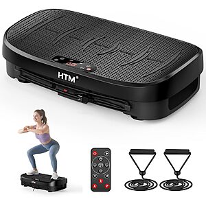 HTM 22" Vibration Plate Exercise Machine w/ 9 Modes, 120 Speeds & Remote Control (Black, Large) $50.99 + Free Shipping