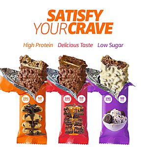 12-Count Satisfy Your Crave 20g Protein Bars (Variety Pack, 1.94-oz bars) For $13.59 w/ S&S + Promo Code ($1.13 per bar) @ Amazon