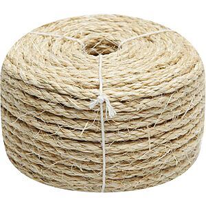 32' 1/4" Natural Sisal Rope for Cat Scratching Post Repair & Crafts (Natural) $4.62 + Free Shipping w/ Prime or on $35+