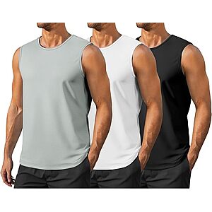 3-Pack PINSPARK Men's UPF 50+ Quick-Dry Sleeveless Active Tank Tops (Various) $15 + Free Shipping w/ Prime or on $35+