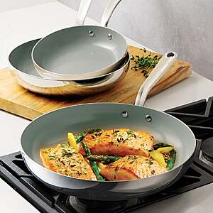 Tramontina 3-piece Tri-Ply Clad Stainless Steel Ceramic Nonstick Fry Pan Set $54.99 Gray or Taupe Free Shipping Costco.com
