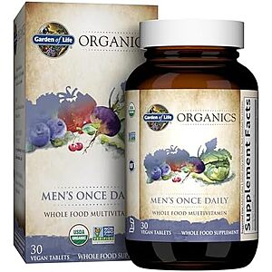 [SnS, AC] $12.49 | 30-Count Garden of Life Organics Multivitamin for Men at Amazon