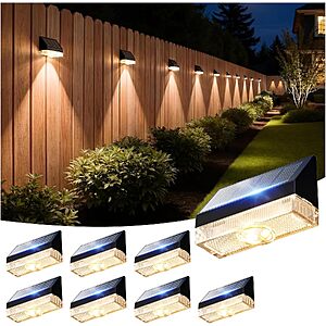 8-Pack VOLISUN Dusk-to-Dawn Solar Fence Lights w/ Warm White LED Spot Lens $14.73 ($1.84 each) + Free Shipping w/ Prime or on $35+