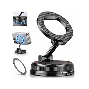 Car Phone Holder Mount for MagSafe, 108LBS Vacuum Suction & 3000gf Magnetic $9.99