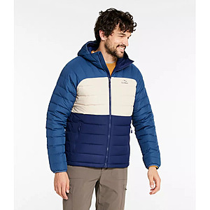 L.L.Bean Men's Bean's Down Hooded Colorblock Jacket $84.99