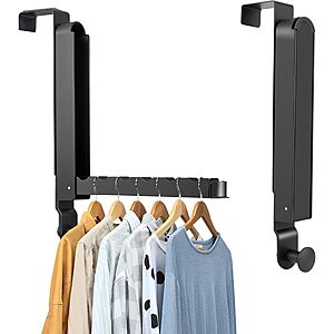 Dntorx Foldable Over-the-Door Drying Rack w/ Adjustable Hanging Rod (Gray or Milky White) $8.99 + Free Shipping w/ Prime or on $35+ $7.99