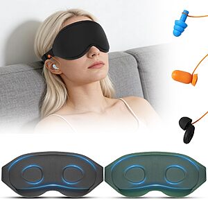 3D Contoured Sleep Mask with Earplug Keeper, $3.51 w/ coupon and code