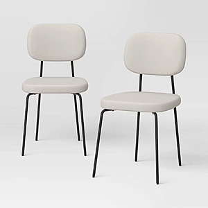 Open Box: Room Essentials 2-Pack Upholstered with Metal Base Dining Chair (Cream Boucle) $60 + Free Shipping