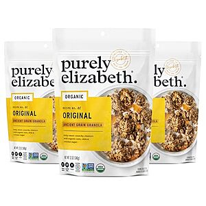 [SnS] $13.02 | 3-Pack 12-Oz purely elizabeth. Organic Original, Ancient Grain Granola at Amazon