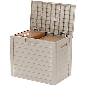 $27.99* | 35-Gallon IRIS USA Outdoor Deck Box (Beige) at Amazon
