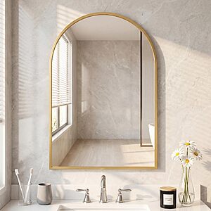 26"x38" DUMOS Arched Wall Mirror (Gold) $29.96 + Free Shipping w/ Prime or on $35+