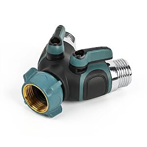2-Way 3/4" Zinc Alloy Y Garden Hose Splitter w/ Dual Shut-Off Valves $4.99 + Free Shipping w/ Prime or on $35+