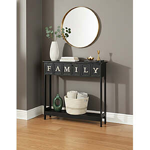 Lakeside Rustic Wood Console Table w/ Galvanized Accent $34.99 + Free Shipping