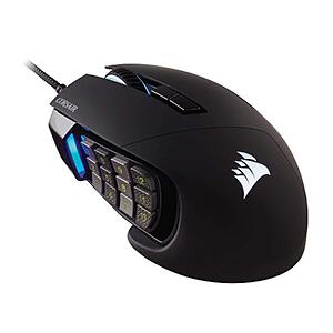 Corsair Scimitar RGB Elite Wired MMO MOBA PC Gaming Mouse – Black $49.99