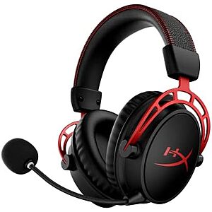 [Resale] $70.35 | HyperX Cloud Alpha Wireless Gaming Headset w/ 300-Hour Battery & Noise-Canceling Mic (Red) (Used - Like New) at Amazon