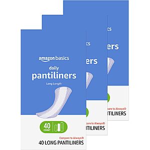120-Count Amazon Basics Long Daily Pantiliners (Unscented) $5.84 w/ S&S + Free Shipping w/ Prime or on $35+