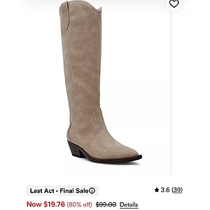 Dv Dolce Vita Womens Kit Knee High Cowboy Boots Regular Wide Calf $19.76