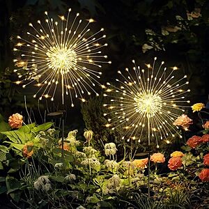 $12.82* | 2-Pack Gigalumi 120-LED Solar Firework Garden Lights (Warm White) at Amazon