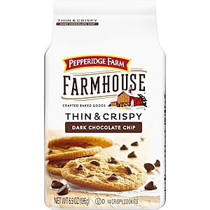 [SnS, AC] $3.39* | 6.9-Oz Pepperidge Farm Farmhouse Thin & Crispy Dark Chocolate Chip Cookies at Amazon