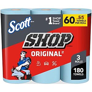 [SnS, AC] $6.75 | Scott Shop Towels Original Big Rolls, 60 Sheets/Roll, 3 Big Rolls at Amazon