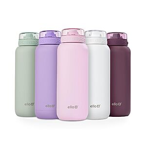 22-Oz Ello Cooper Stainless Steel Insulated Water Bottle w/ Straw & Carry Handle (Lilac or Gray) $12.00 + Free Shipping w/ Prime or on $35+