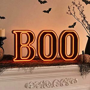 8.5" x 6.4" FunouHome Light Up Halloween Decor Boo Sign (Black/Orange) $9.99 + Free Shipping w/ Prime or on $35+