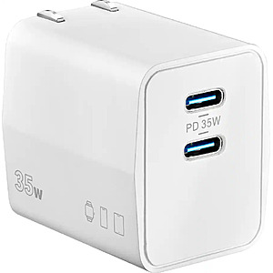 Insignia 35W Dual USB-C Wall Charger (White) $8 + Free Store Pickup at Best Buy