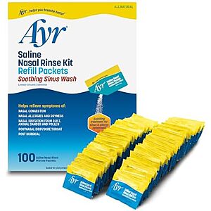 [NEW, SnS] $16.15 | 100-Count AYR Saline Nasal Rinse Kit Refill Packets at Amazon
