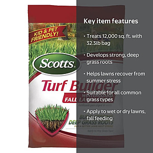 ($8 WM Cash)Scotts Turf Builder WinterGuard Fall Lawn Fertilizer for All Grass Types, 12,000 sq. ft., 32.3 lbs. $46.98