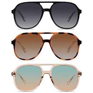 Retro Aviator Sunglasses $8.50 - Shipping is free w/ Prime or on $35+ orders.