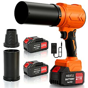 Amazon - 950000RPM Leaf Blower Cordless with 2 x 4.0Ah Batteries, 2 Extended Nozzles - $29.99