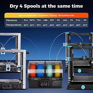 Sovol SH03 Filament Dryer 4 Spools 85°C Auto Dehumidification $88.7 + Free Shipping