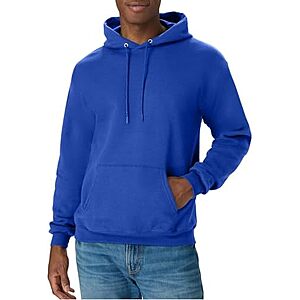 $8* | Hanes Men's EcoSmart Pullover Hooded Sweatshirt (Deep Royal) at Amazon