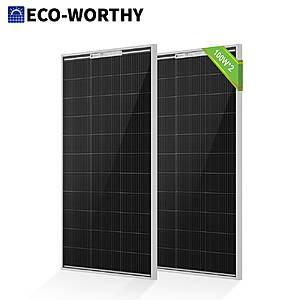 ECO-WORTHY 200W N-Type Bifacial Solar Panel 2PCS 100W 12V 25% Efficiency $82.6 + Free Shipping