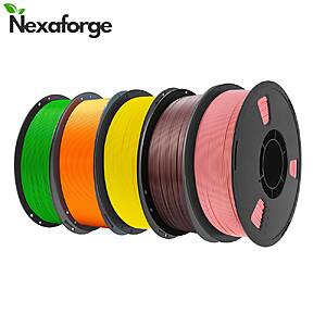 Nexaforge 5KG MIX PLA Filament 1.75mm Multicolor Bundle 5-Pack $35.8 + Free Shipping