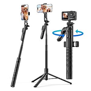 ORICO 69" Phone Tripod & Selfie Stick - 360° Rotatable Phone Holder $9.97