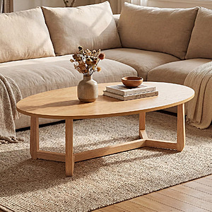 Amazon – GIANTEX 46” Oval Wood Coffee Table - $132.99 w/ Prime