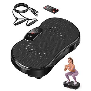 Vibration Plate Exercise Machine for Weight Loss, Vibrating Platform with Resistance Bands Slot, 300 Lbs Capacity, 9 Workout Modes $39.41