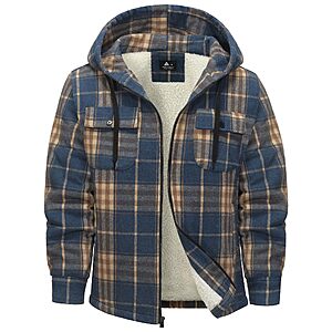 Amazon – JACKETOWN Men’s Sherpa-Lined Flannel Hoodie Jacket - $19.99 w/ Code